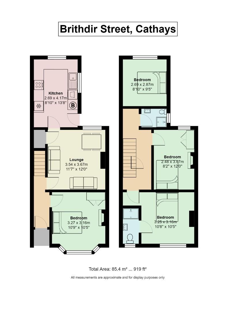 Floorplan for Brithdir Street, Cathays